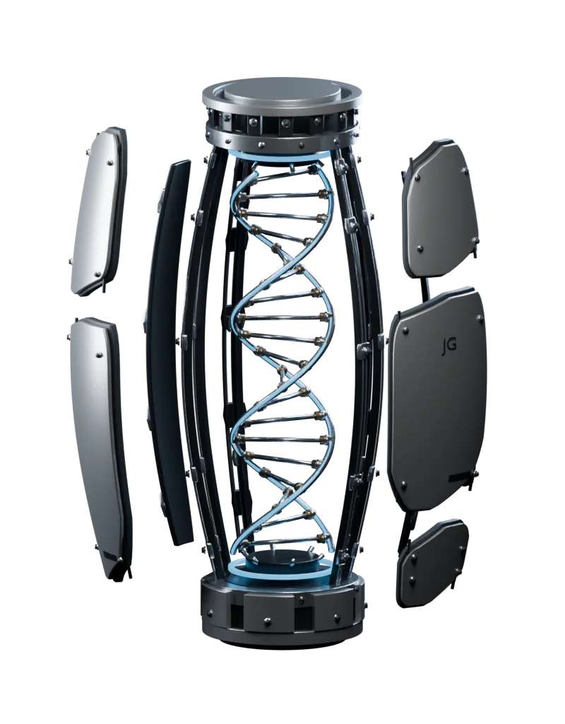 Cápsula mecânica com um núcleo inspirado em DNA
